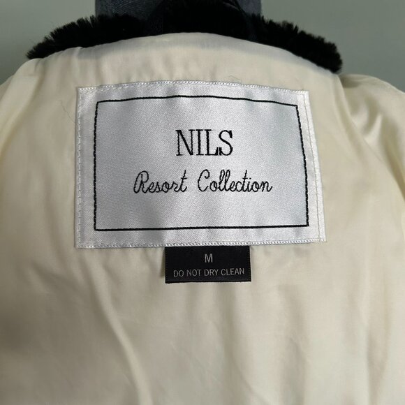 Vintage NILS Resort Collection Mouton Pile Jacket | Ivory w/Black Collar | Med - Picture 10 of 13